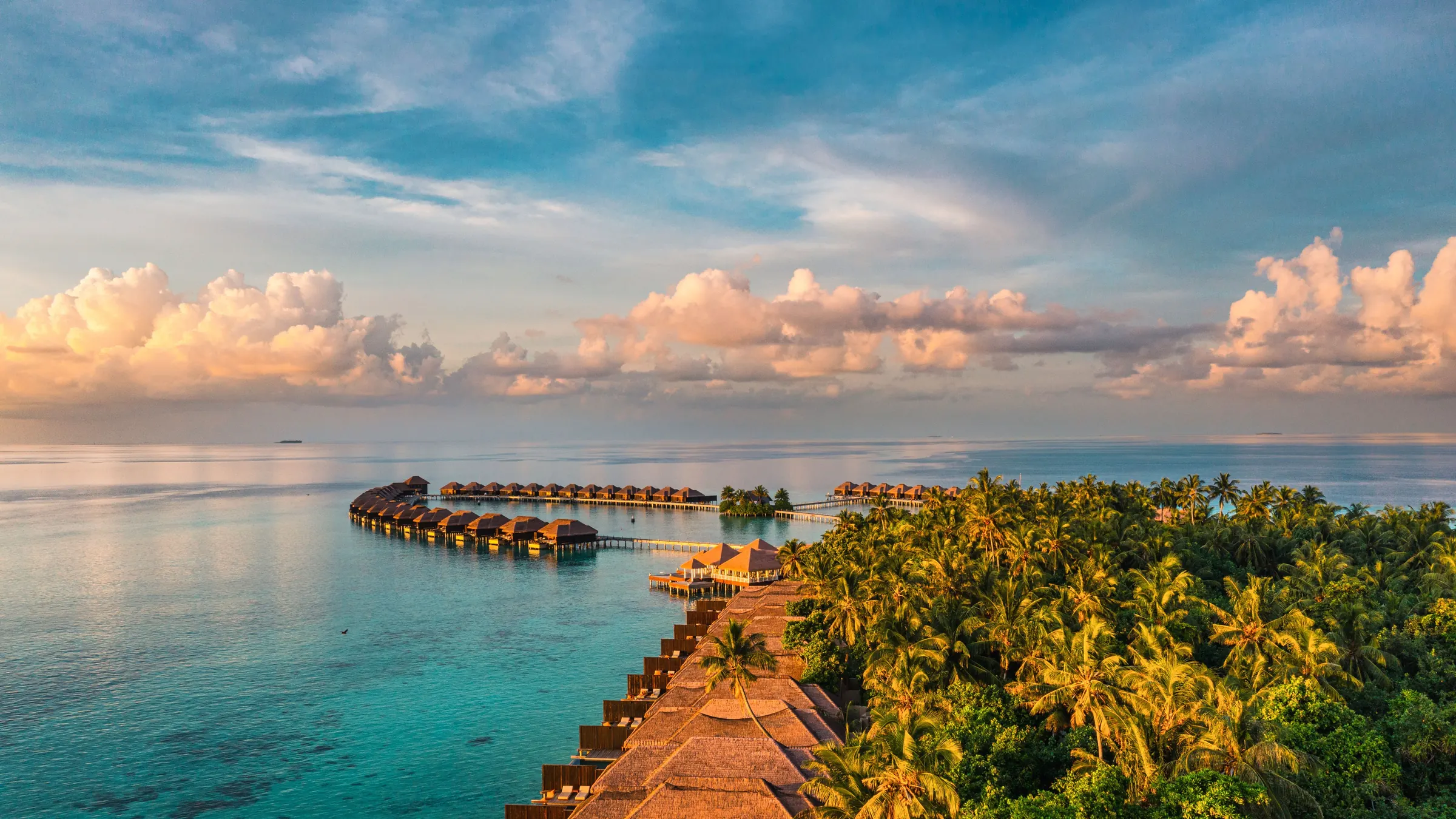 Luxury overwater villas in paradise